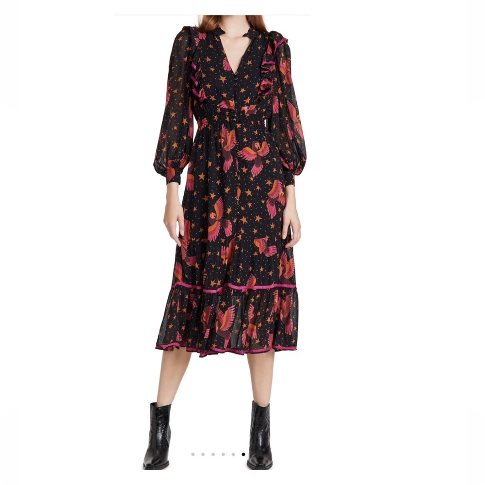 Farm Rio Black Macaws Maxi Dress